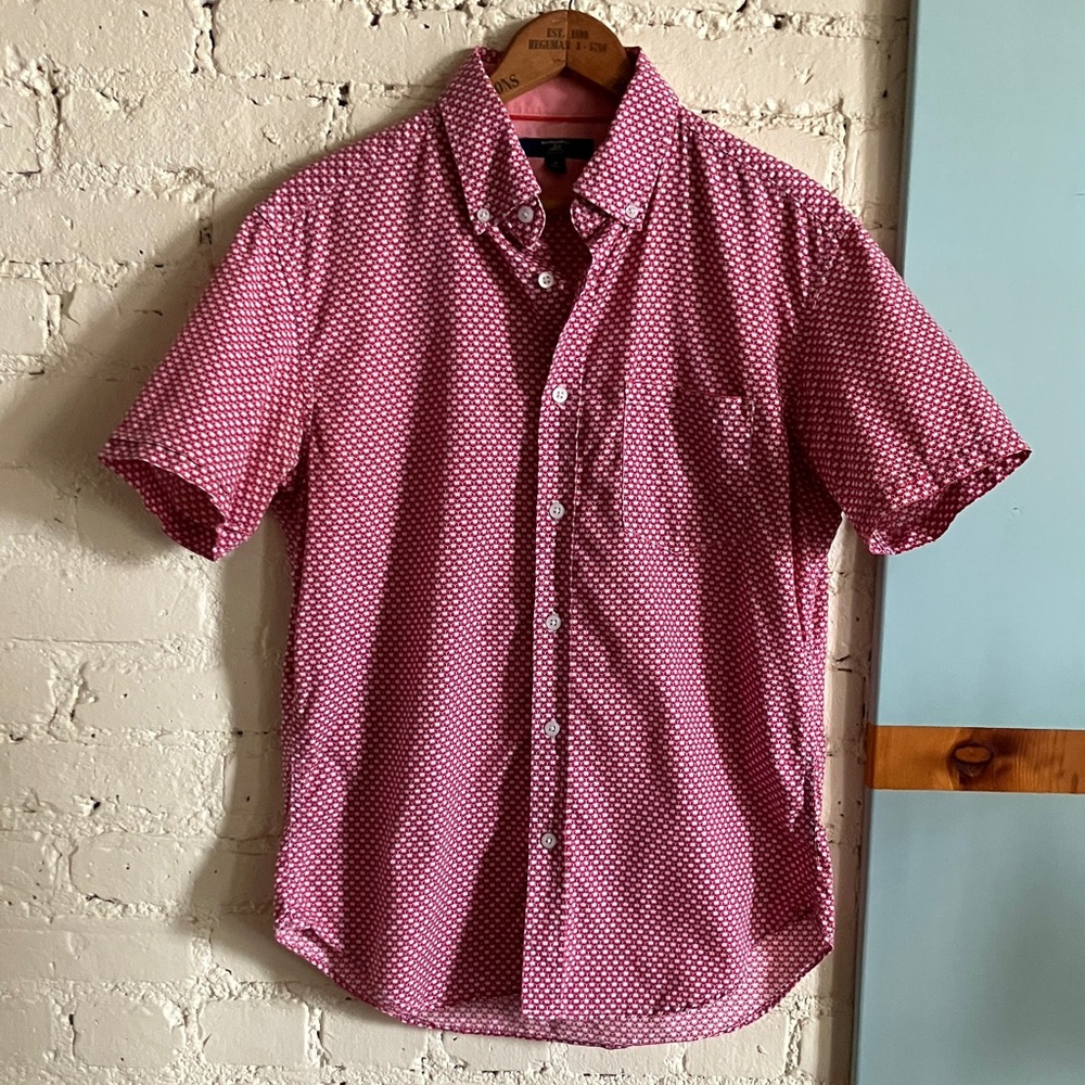 Milly x Banana Republic Collection cotton print short sleeve shirt size S